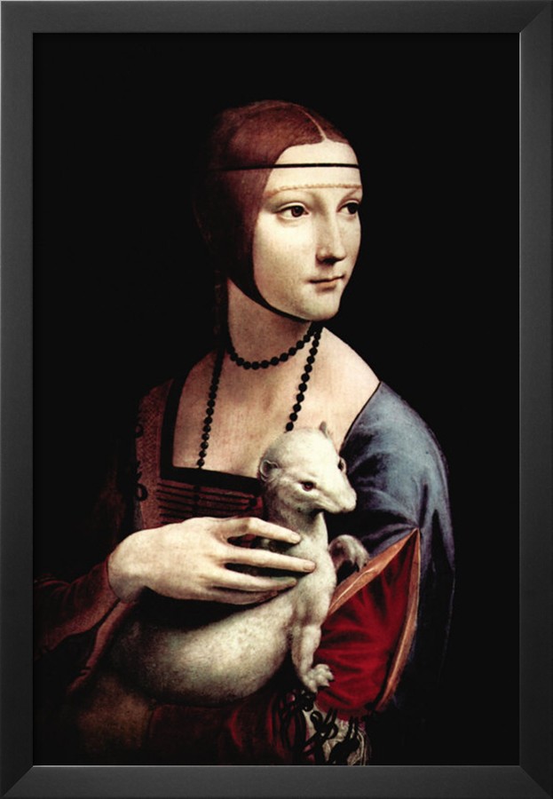 Portrait Of A Lady With An Ermine - Leonardo Da Vinci Painting